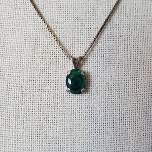 Green Paua Shell Sterling Silver Pendant Necklace